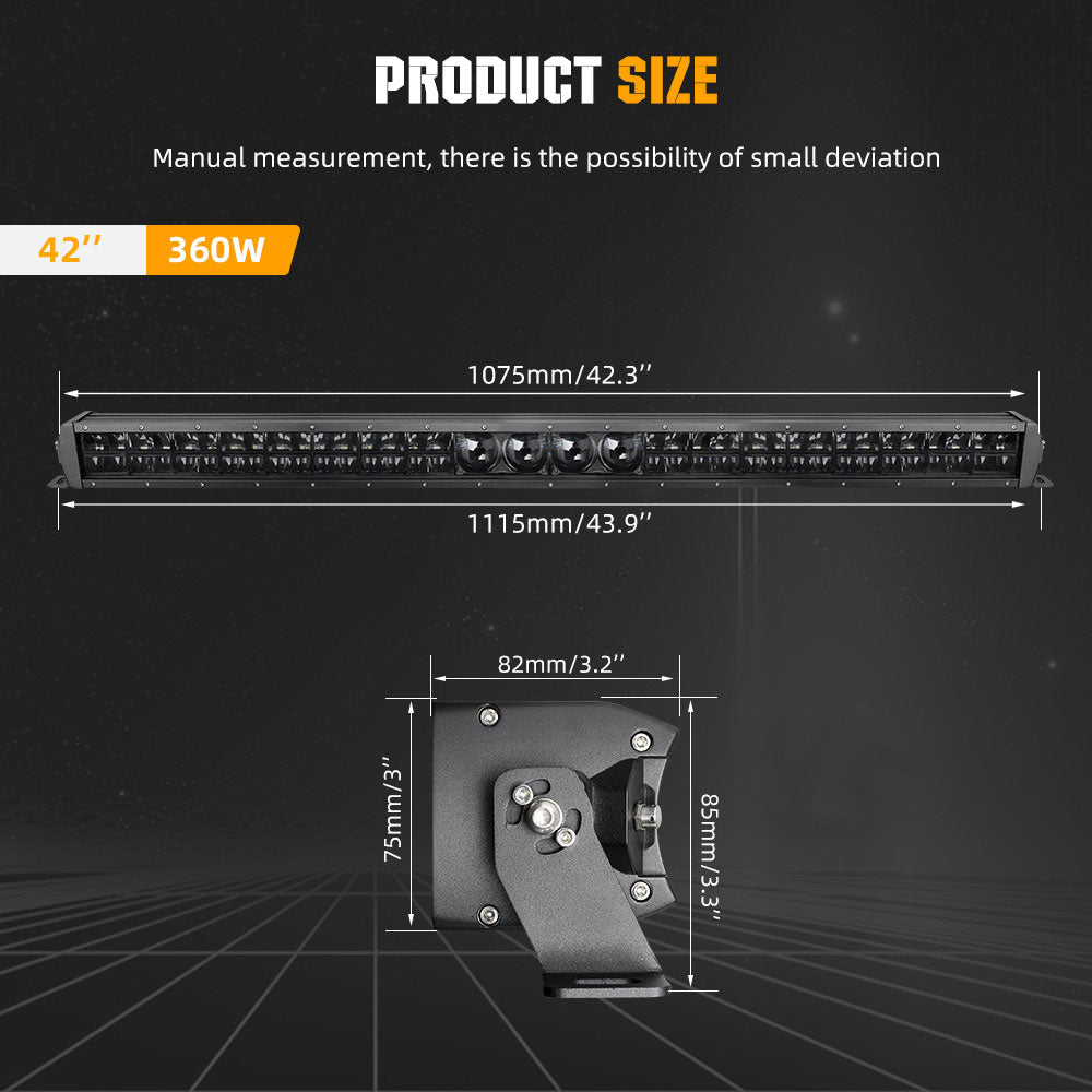 32inch Multi Spot-projector Laser Module Dual Row LED Light Bar