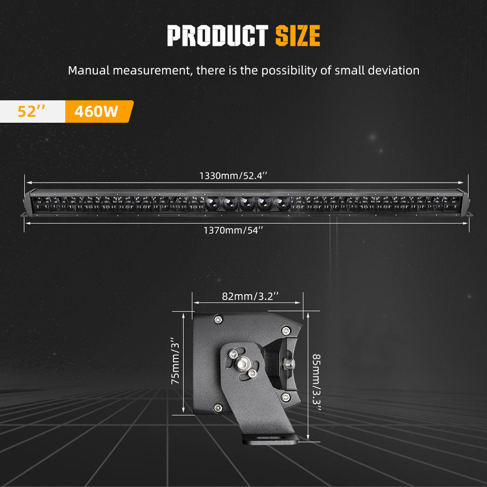 52inch Multi Spot-projector Laser Module Dual Row LED Light Bar