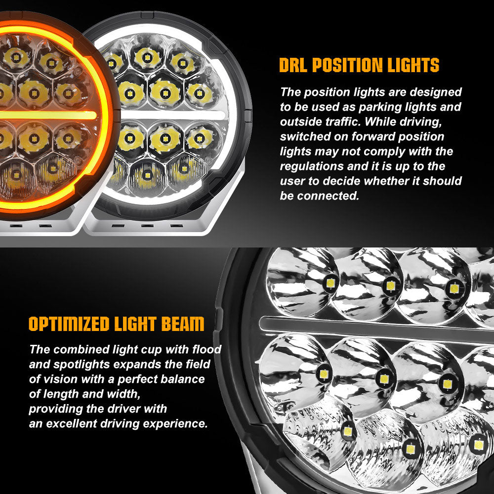 Luces de conducción LED COLIGHT de la serie TrailBlazer de 6,5 pulgadas con DRL amarillo y blanco (juego/2 piezas)