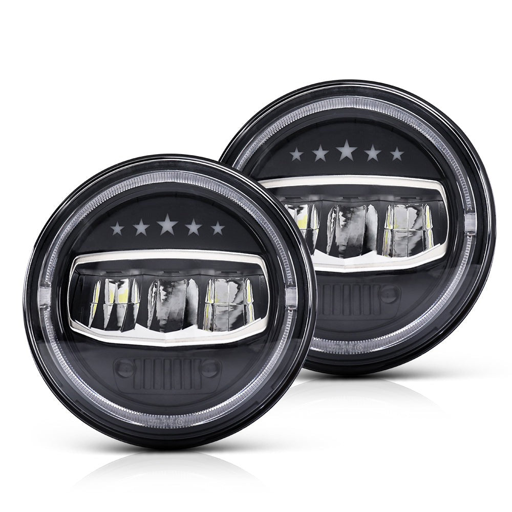Colight 7" Dual Color DRL Yellow 5-Stars Headlights