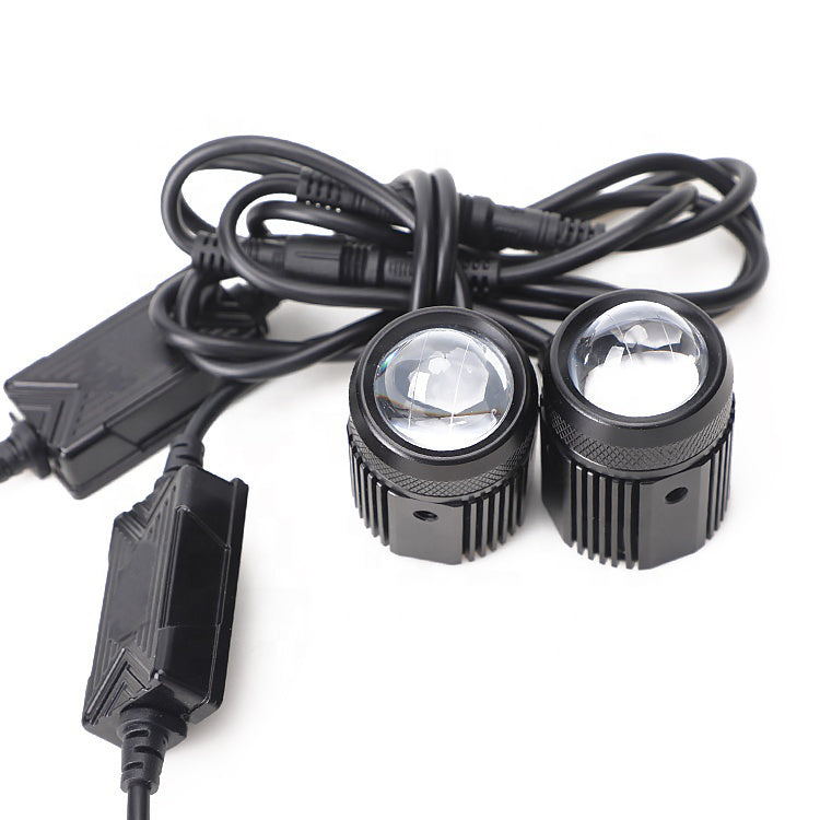 2 Inch White&Yellow Hi-Lo Beam Mini Motorcycle Auxilary Lights