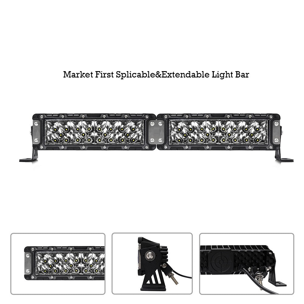 Market First 10 Inch Warrior Series Dual Row Splicable Light Bar