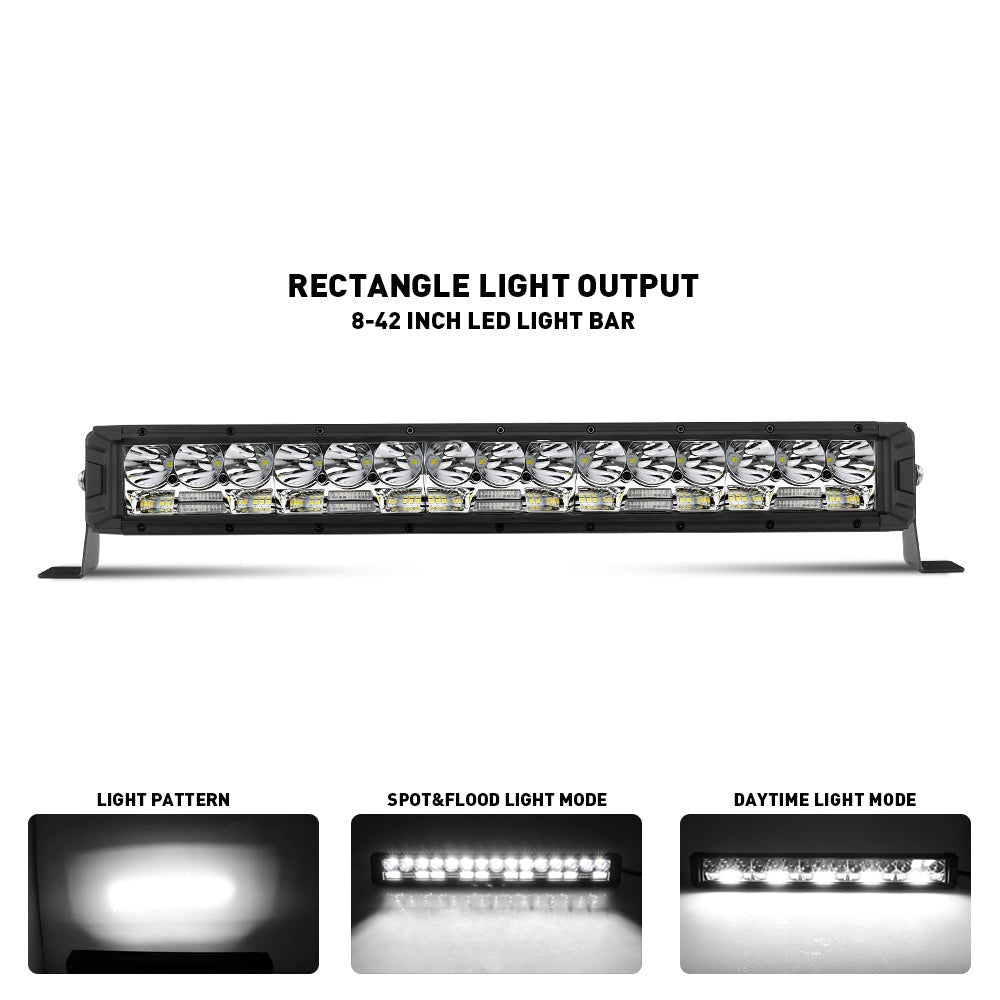 F13 Series 8-42 Inch Rectangle Light Output & Daytime Light Thick LED Light Bars