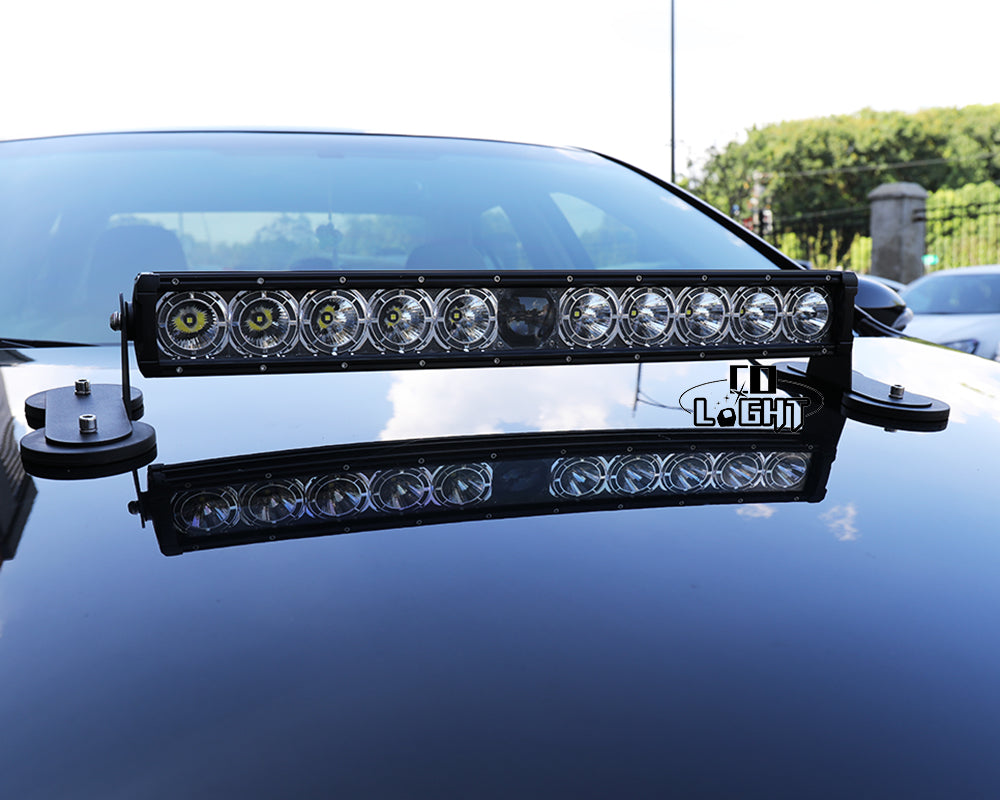 Strong Magnetic Base LED Light Bar Universal Side Mounting Brackets with single row laser light bar
