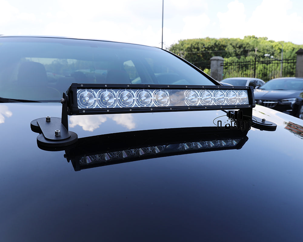 22inch Single Row Offroad Laser Light Bars with Strong Magnetic Base on hood