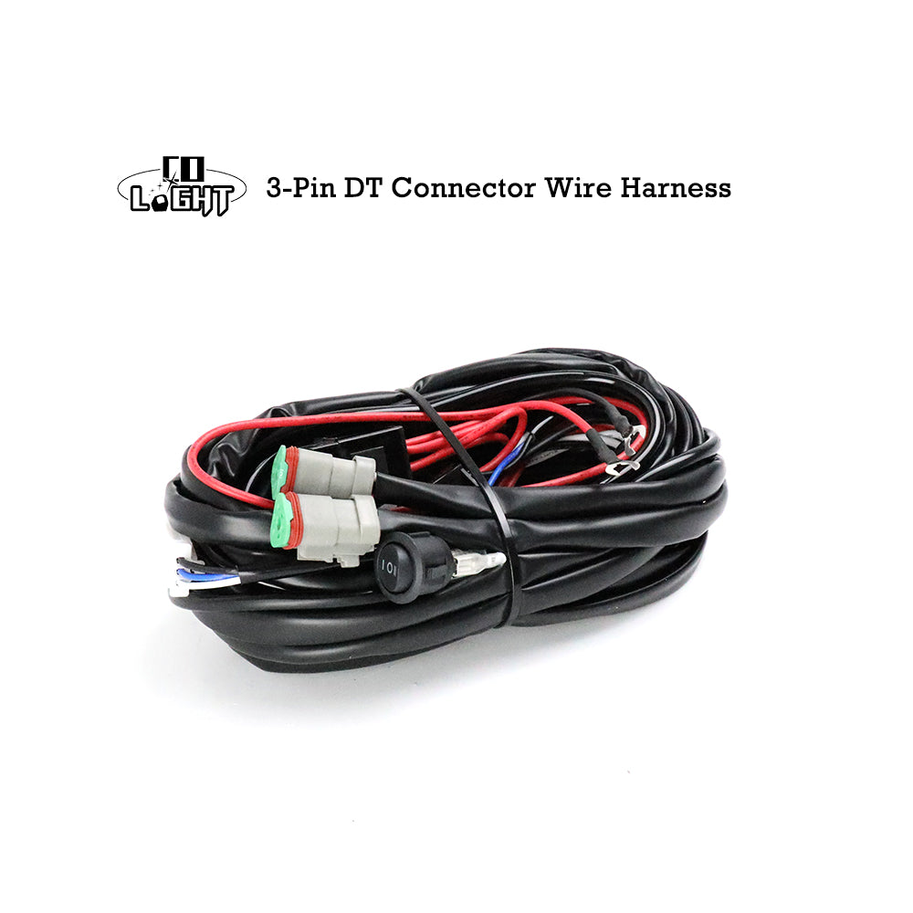 14AWG 3-Pin DT Wire Harness For High Power Driving Lights-2 Leads