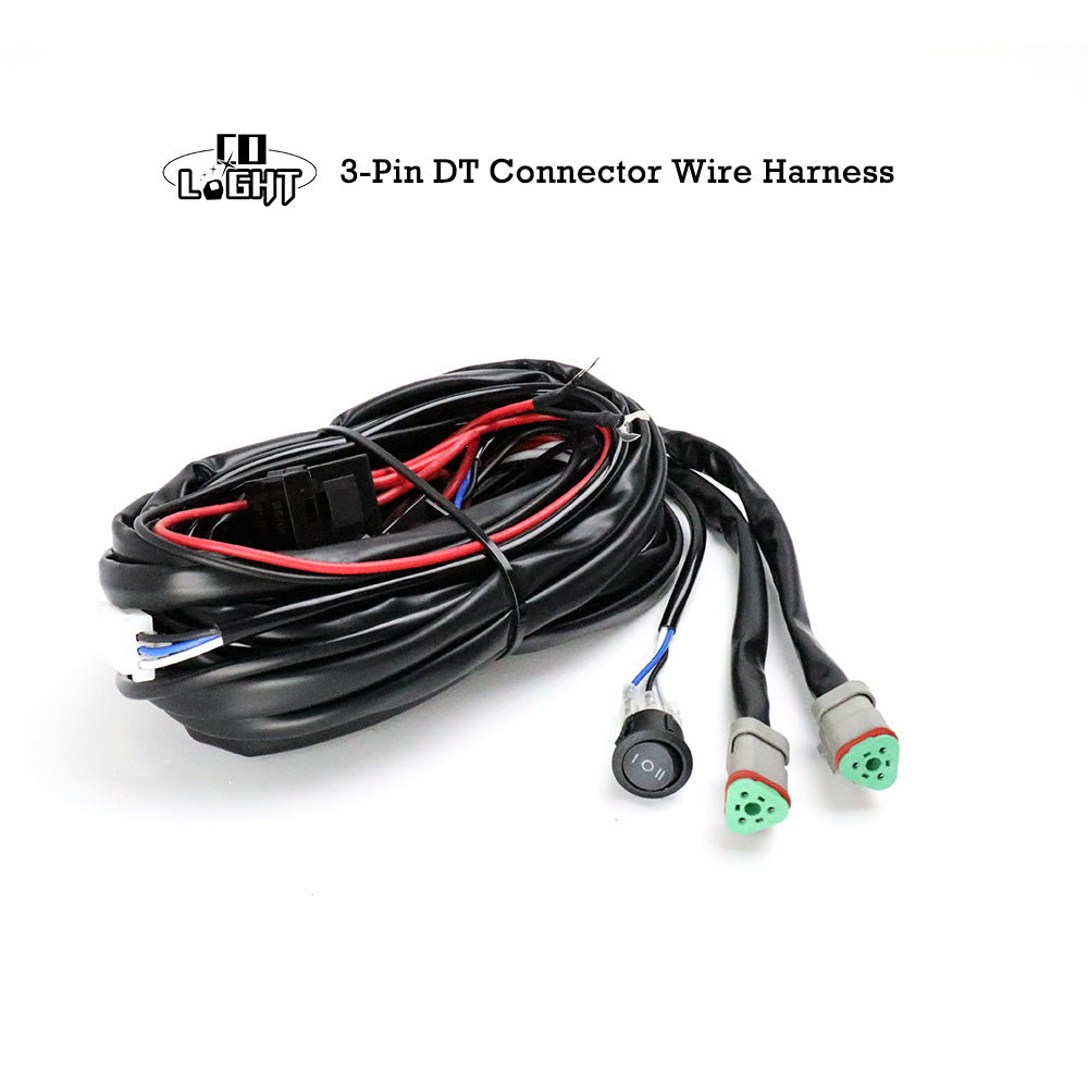 14AWG 3-Pin DT Wire Harness For High Power Driving Lights-2 Leads