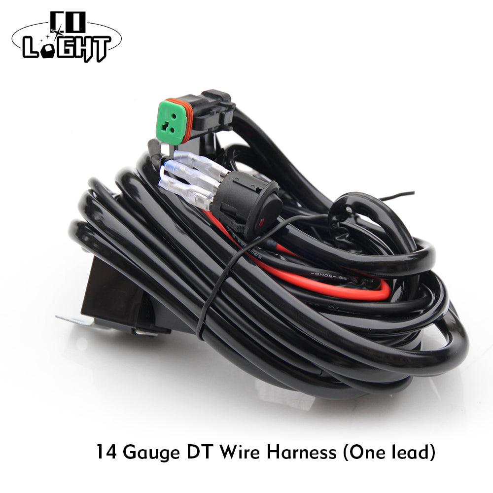 16AWG 2-Pin DT Connector Wire Harness For Offroad Lights For Truck Jeep ATV UTV-2 Leads/11.5ft