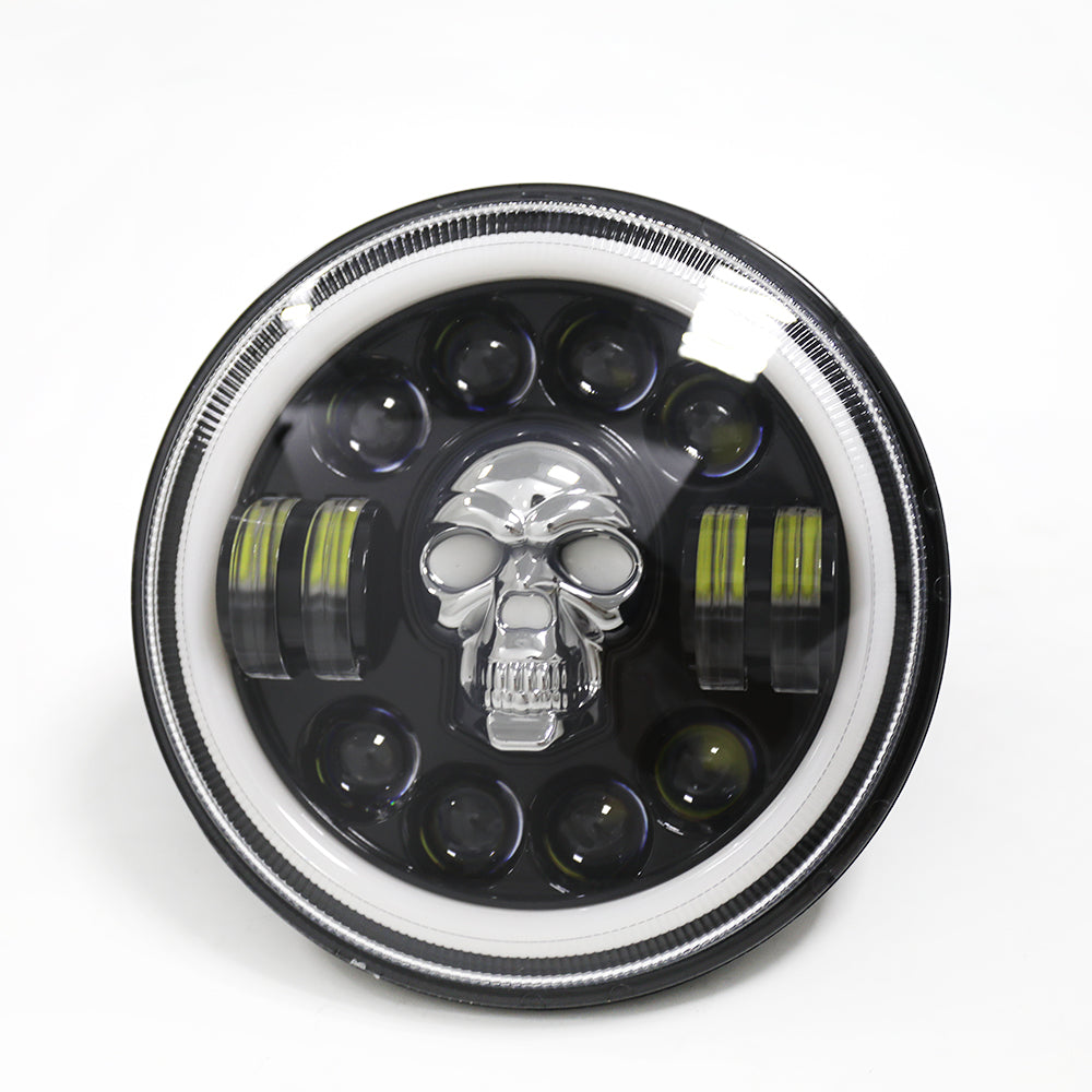 7 Inch Multi Functional Skull Motorcycle Headlight