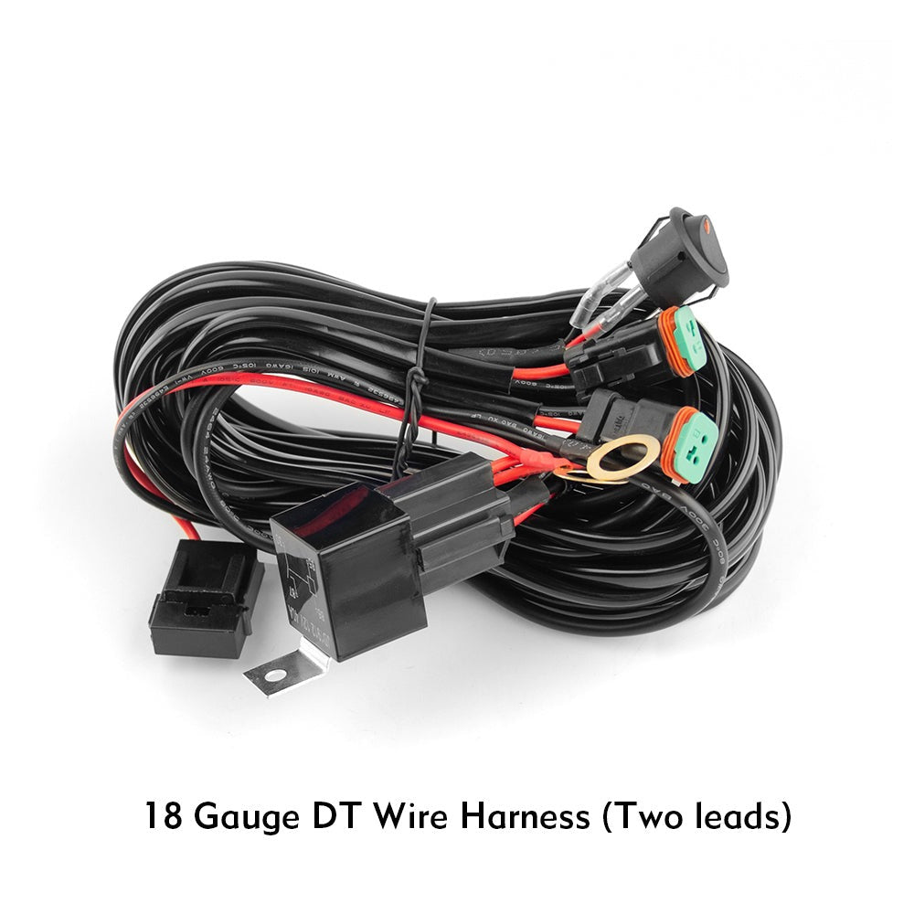 18AWG 2-Pin DT Connector Truck Jeep ATV UTV Wire Harness For Driving Lights -2 Leads/11.5ft
