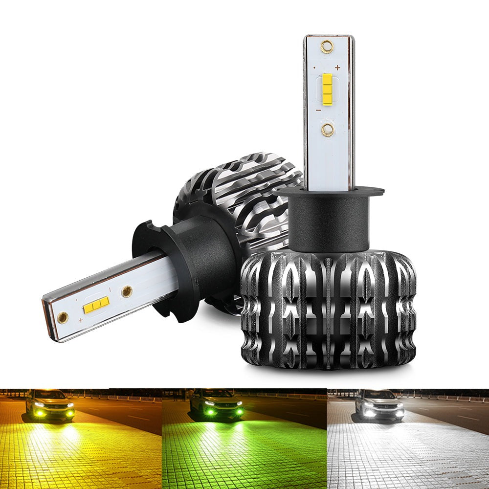 Bombillas de luz antiniebla LED CSP sin ventilador con luz amarilla / lima K1 (juego / 2 piezas)
