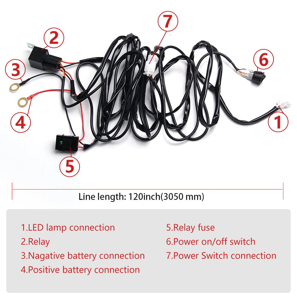 Normal H Connector 3M Wire Harness For Light Bar