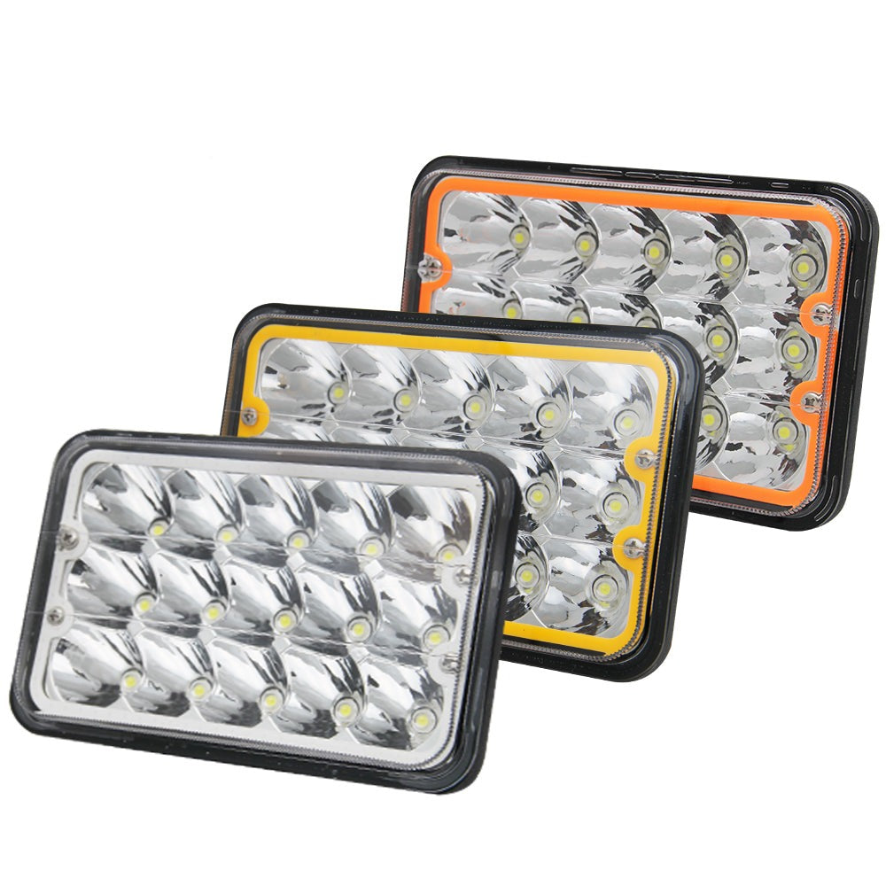 CO LIGHT Faros delanteros LED rectangulares de doble haz de 4x6 pulgadas - Colorido DRL (Kit/2 piezas)