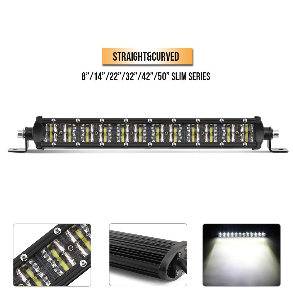 A20 Series 8-50 Inch 6D Lens Ultra-Slim Dual Row LED Light Bars