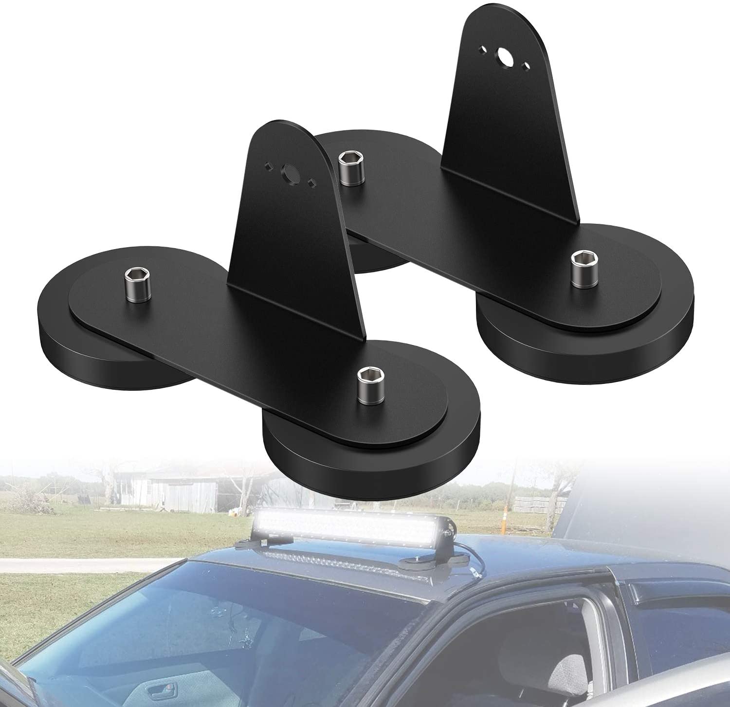 Strong Magnetic Base LED Light Bar Universal Side Mounting Brackets