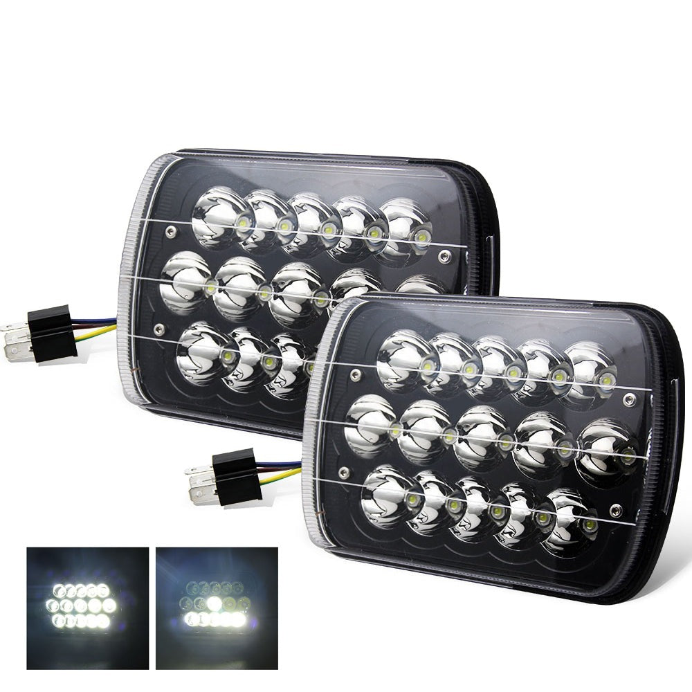 CO LIGHT 5x7 Inch Rectangular High/Low Beam Tri-Row LEDs Headlights (Kit/2pcs)