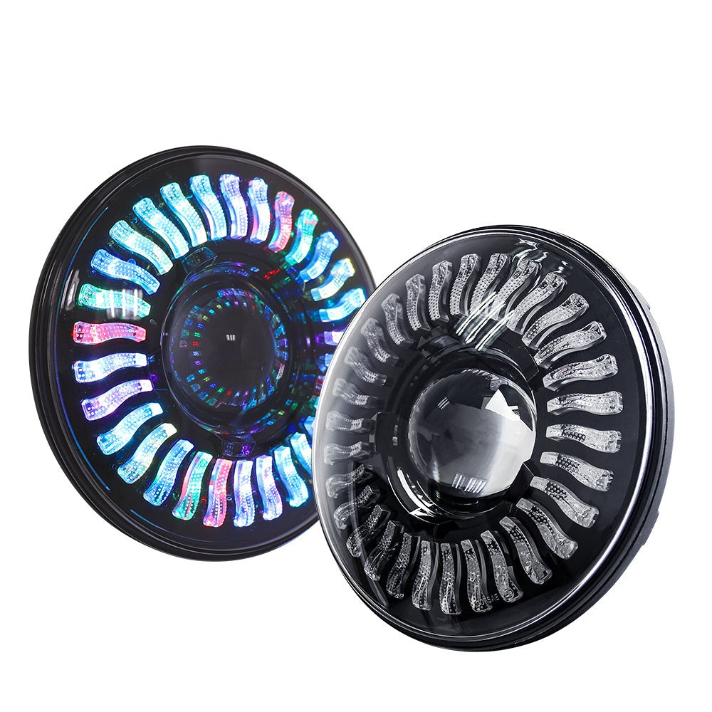 Colight 7inch Round RGB Halo Headlights