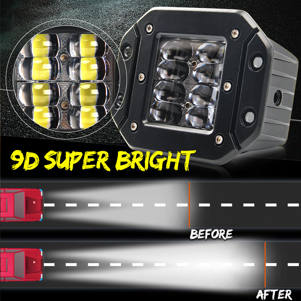 CO LIGHT Série G4 Phares antibrouillard encastrés de 3 pouces - Système de 14 LED 21W