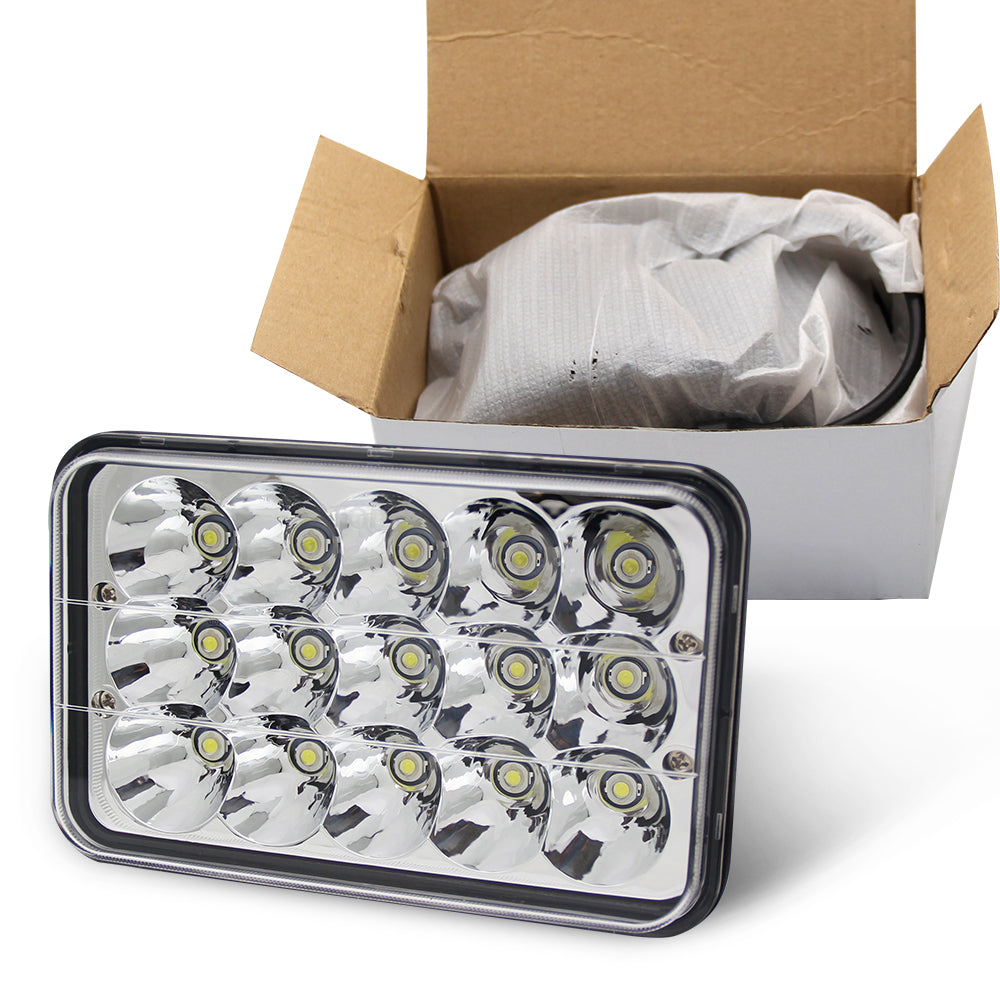CO LIGHT Faros delanteros LED rectangulares de haz alto/bajo de 4x6 pulgadas (Kit/2 piezas)