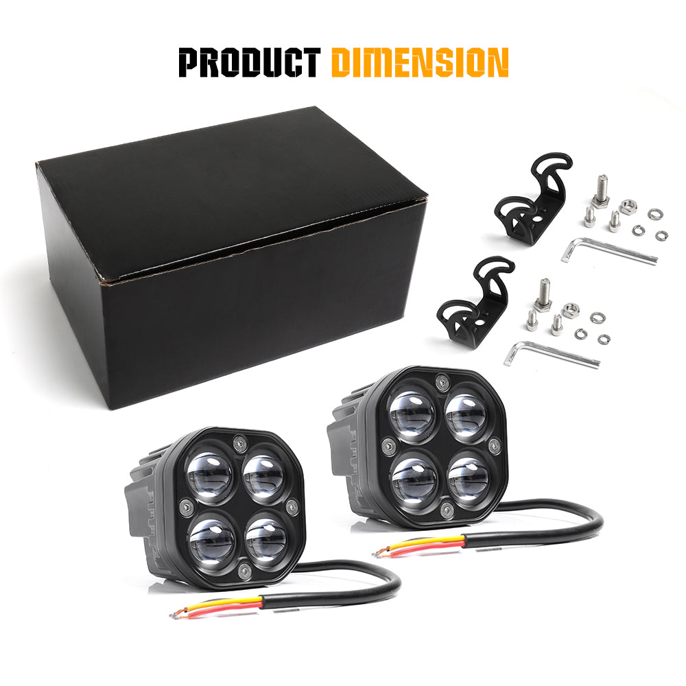 3inch DDF Series Dual Color Dual Beam Square Fog Light Pods