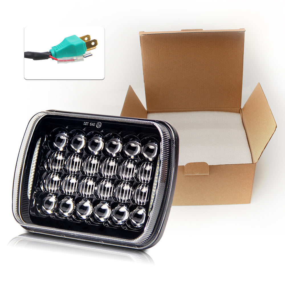 CO LIGHT 5x7 Inch Rectangular 5D Lens Dual Beam Headlights - Sides DRL (Kit/2pcs)