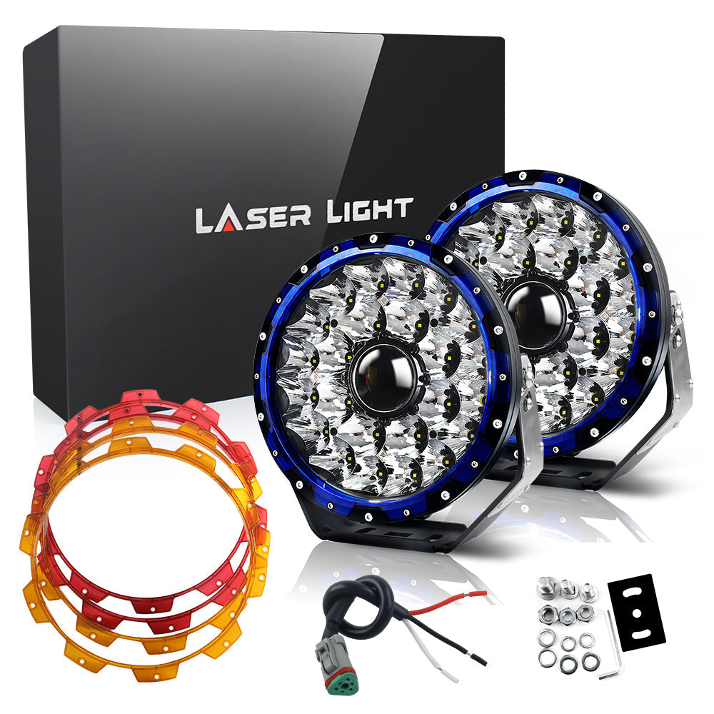 Colight 9 Inch Offroad Laser Driving Lights With 3-Color Daytime Light Rings