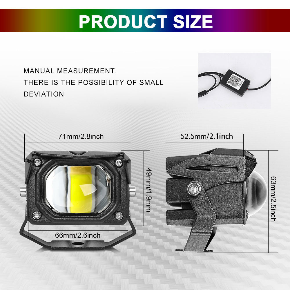 3 Inch Bulge B Series RGB Mini Led Driving Lights (Set/2pcs)