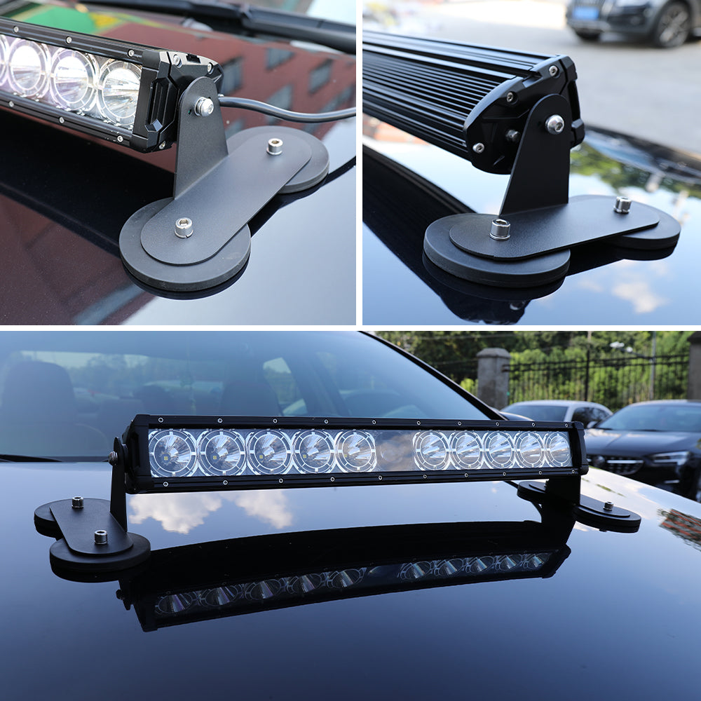 Strong Magnetic Base LED Light Bar Universal Side Mounting Brackets