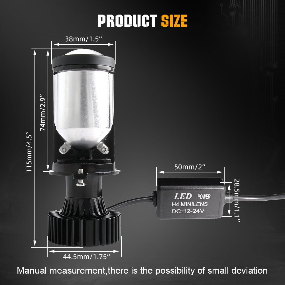 Y6 Mini-Projektor 6000K LED-Scheinwerferbirne-H4/9003/HB2-Birne