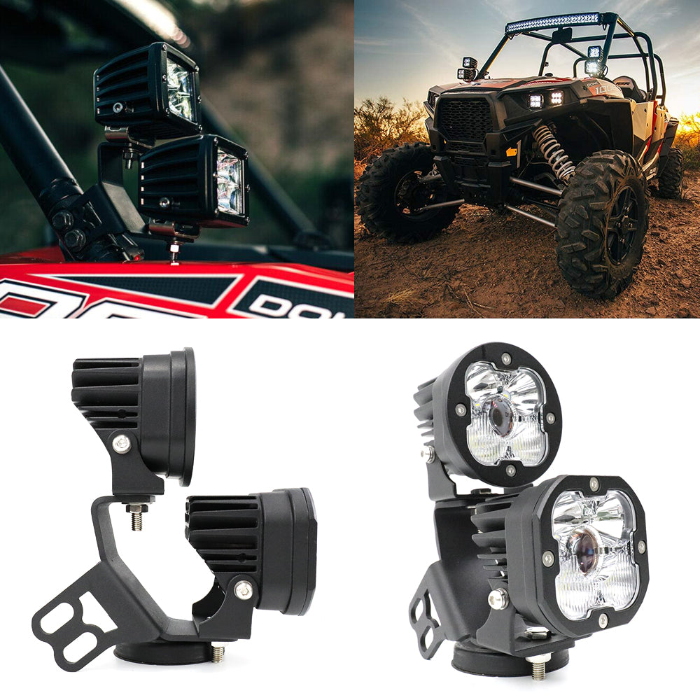 2014-2021 Polaris RZR XP1000 Double Lights A-Pillar Mounting Brackets