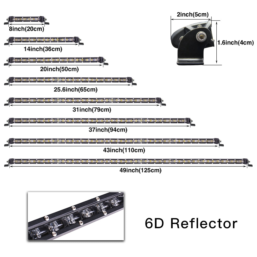 All Size of Colight A10 Ultra-Slim Single Row 6D Lens LED Light Bars