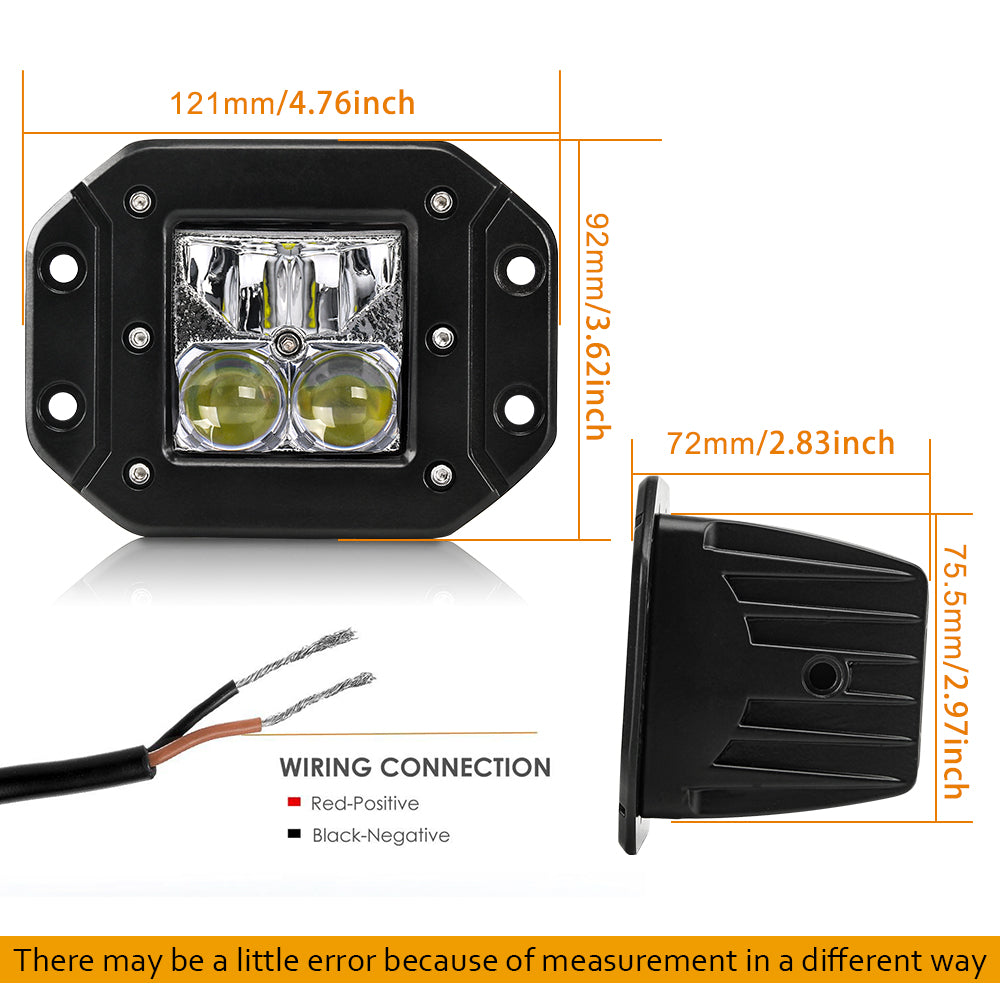 CO LIGHT G2 Série 3 pouces Combo Antibrouillards Encastrés - Système 3 LED 15W