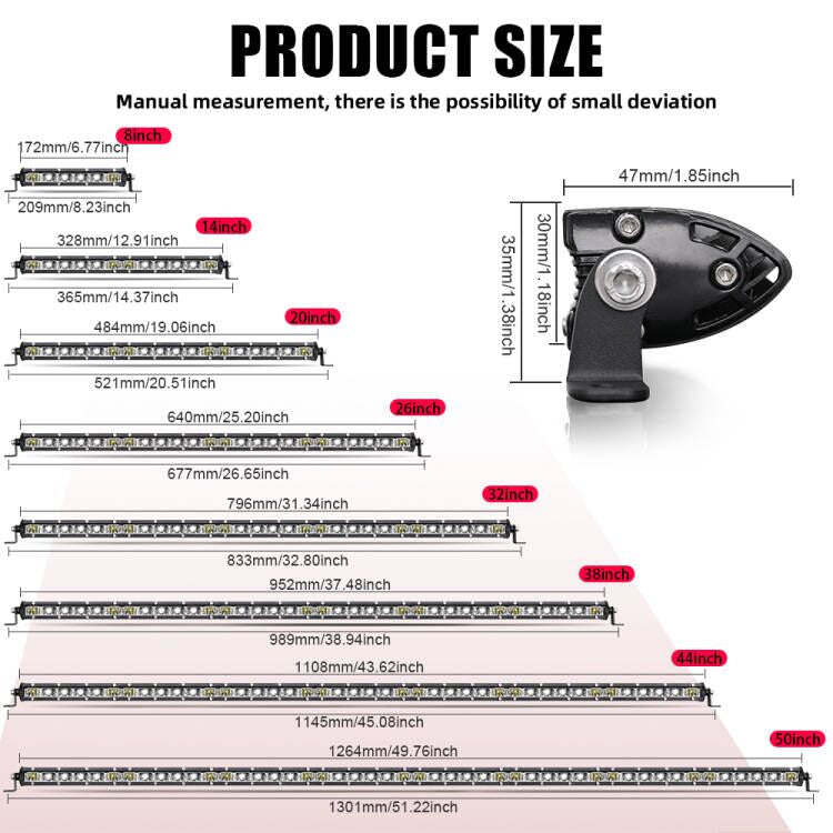 Colight L10 Series Light Bars Size Choice