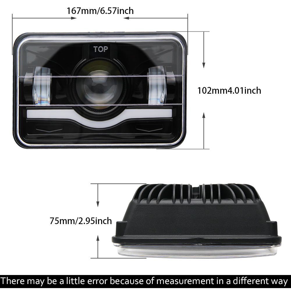 Nouveau dans les phares à double faisceau carré Colight 4x6 pouces-DRL/feux d'avertissement (Kit/2 pièces)