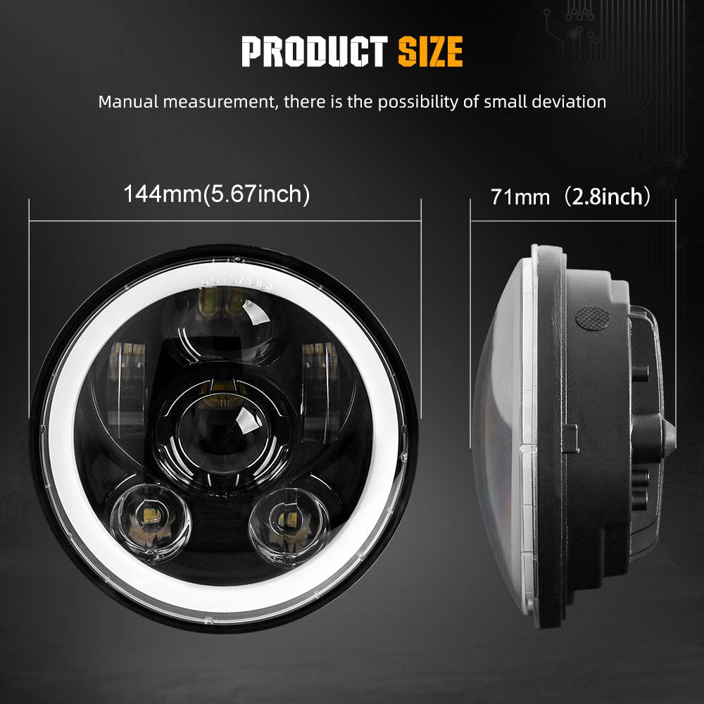 CO LIGHT 5.75" Hi-Lo Beam Faro LED sellado con anillo de halo