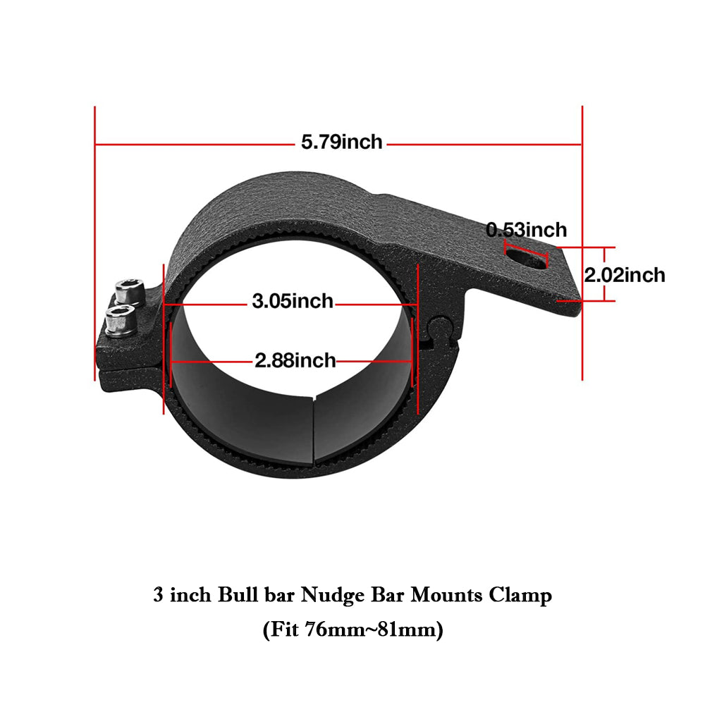 3inch Bull Bar Work Lamp Clip Tube Bracket