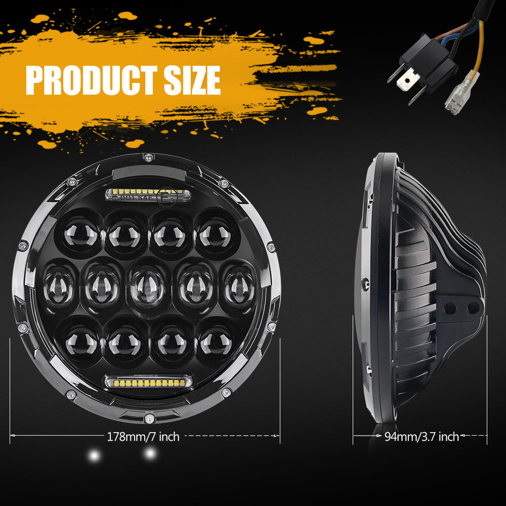 Colight 7 Inch High Density Dual Beam/White DRL LED Headlight