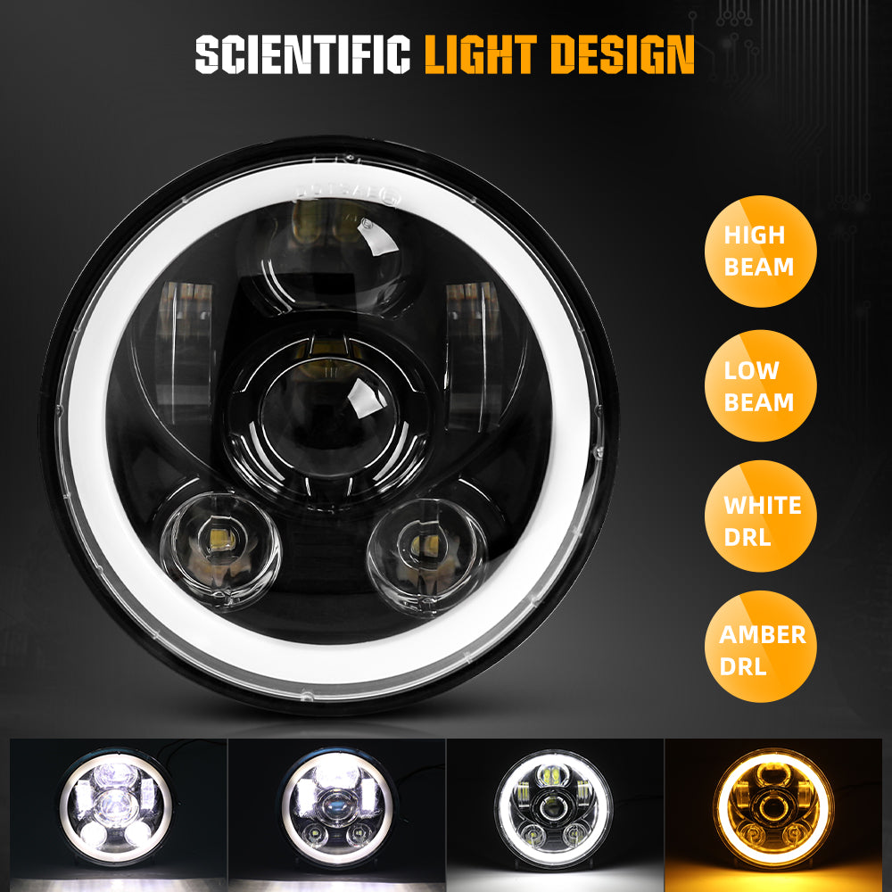 CO LIGHT 5.75" Hi-Lo Beam Faro LED sellado con anillo de halo