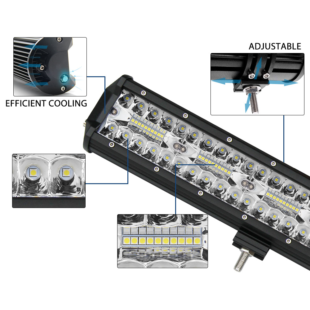 T32 Series 4-23 Inch Tri-Row Bottom Bracket Combo Beam LED Light Bars