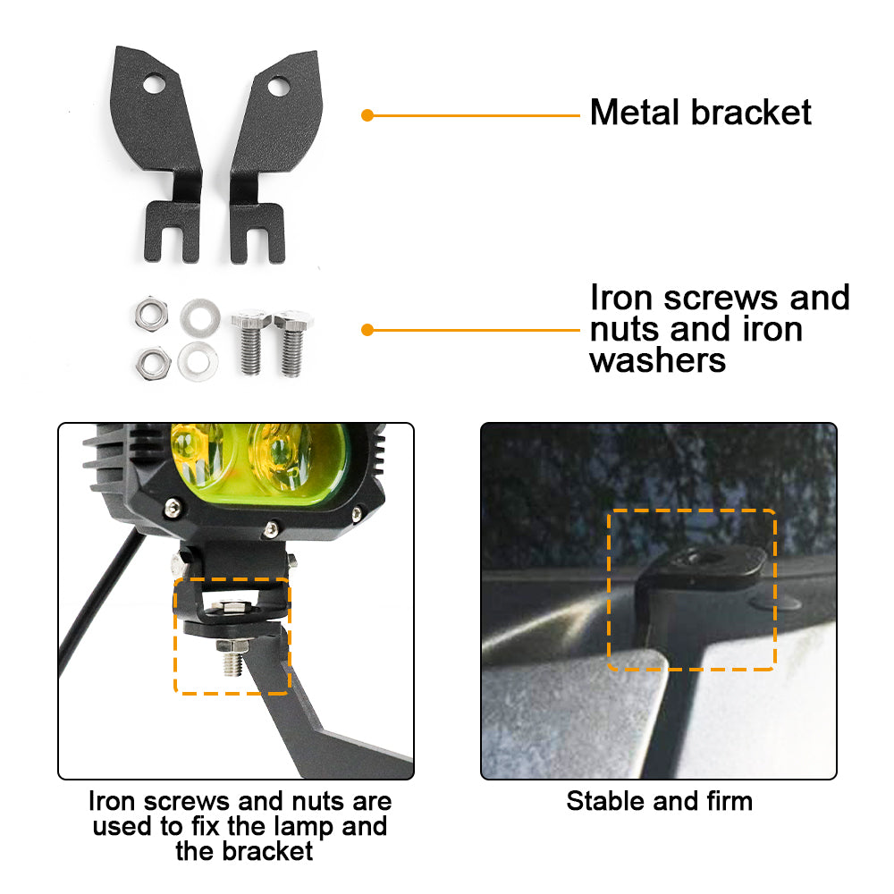 2010-2014 SVT Raptor & 2004-2014 Ford F-150 Hood LED Mounting Brackets