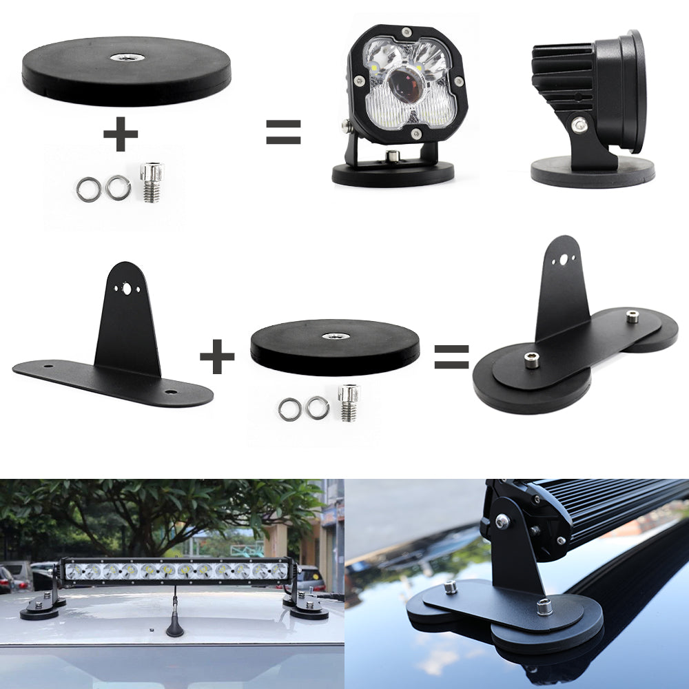 Strong Magnetic Base LED Light Bar Universal Side Mounting Brackets