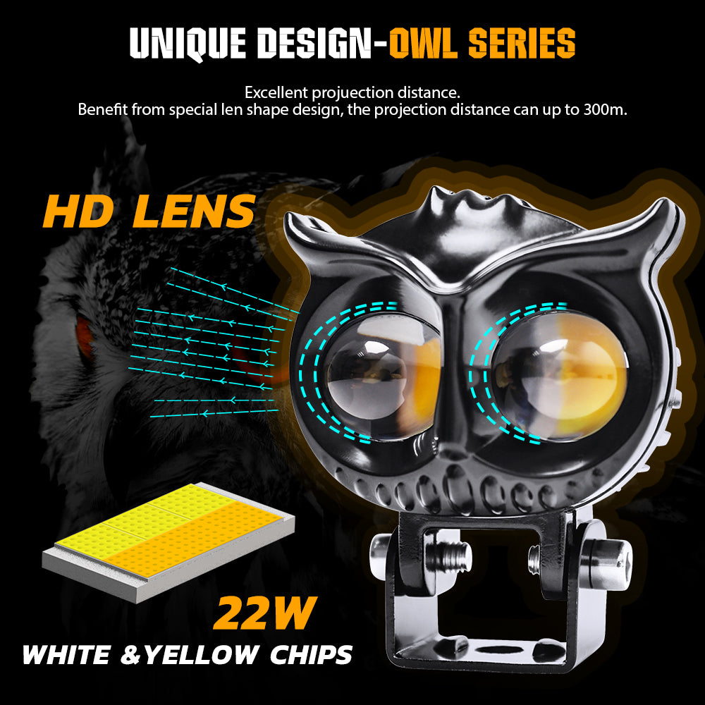 COLIGHT 2inch Owl Series Dual Color Dual Beam Led Fog Light
