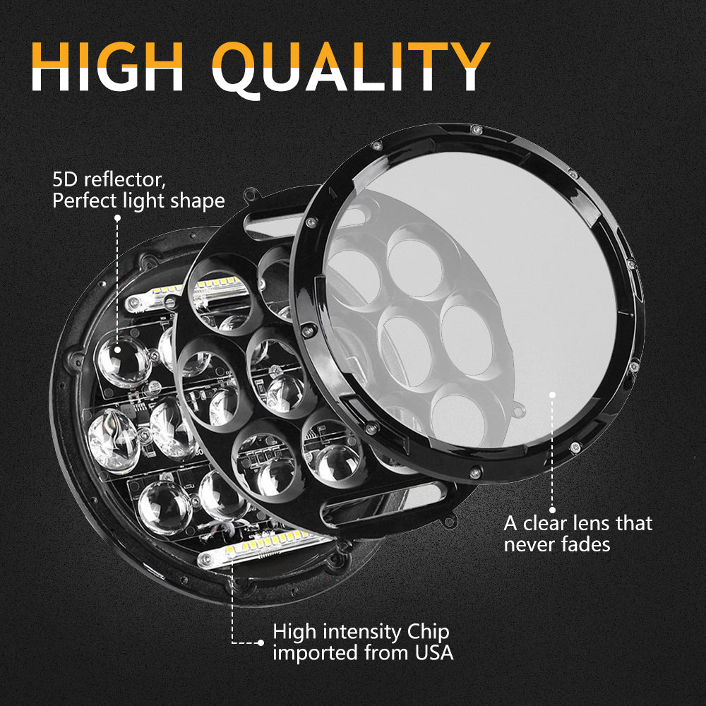 Colight 7" RGB Hi-Lo Beam DRL LED Headlamps 