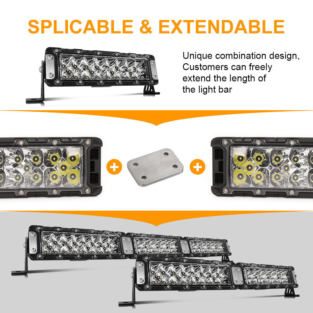 Market First 10 Inch Warrior Series Dual Row Splicable Light Bar