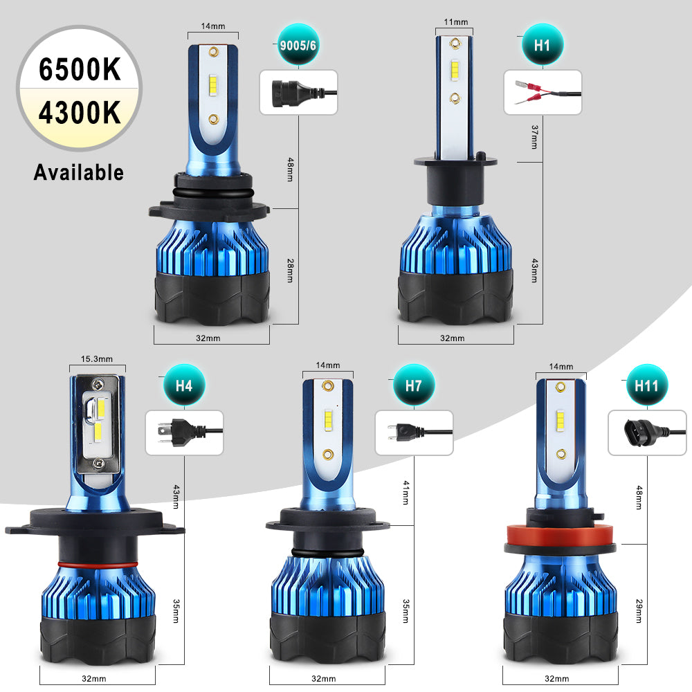 K5 CSP LED Headlight Bulbs Fan Cooling