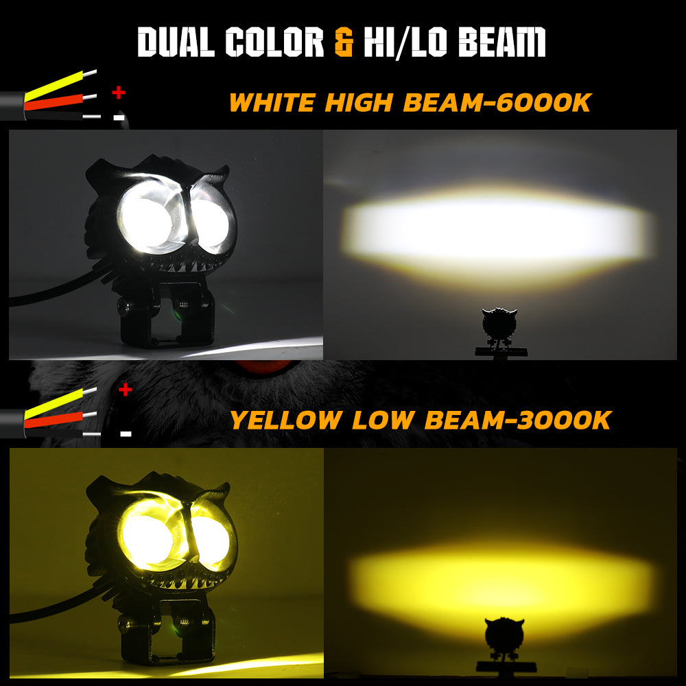 COLIGHT 2inch Owl Series Dual Color Dual Beam Led Fog Light