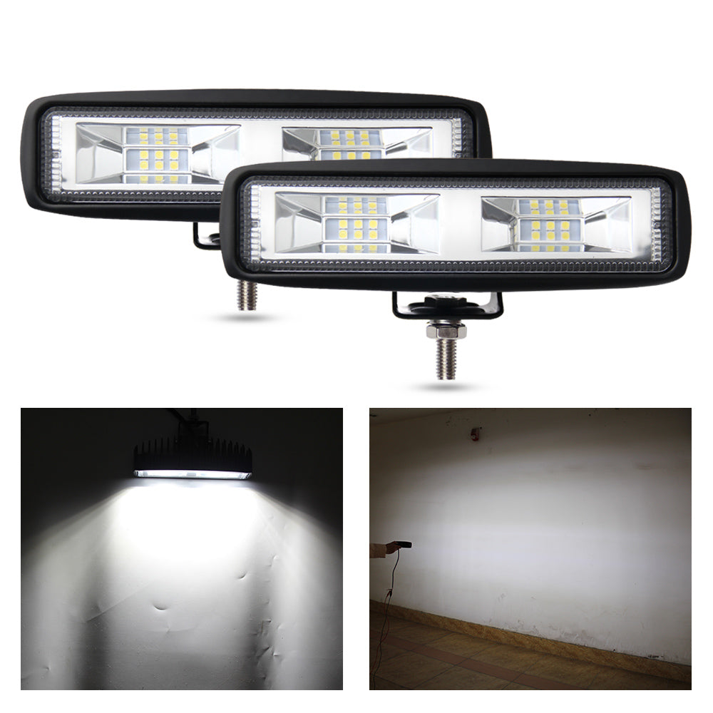 6"  Flood Beam LED Work Light Bars - 20W/6500K (1pcs)