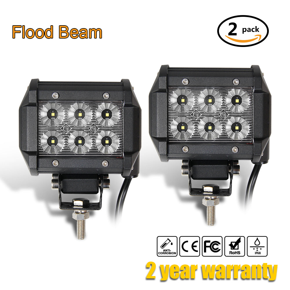 Colight 18W 4 Inch Universal LED Work Light Bars