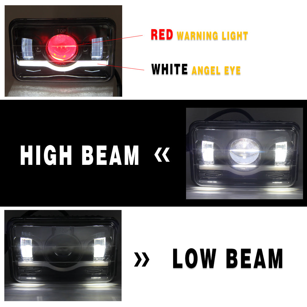 Nouveau dans les phares à double faisceau carré Colight 4x6 pouces-DRL/feux d'avertissement (Kit/2 pièces)