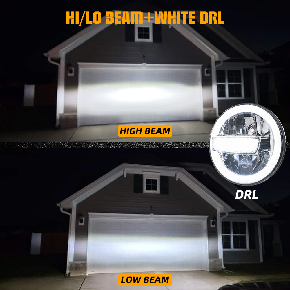 2022 New Arrival CO LIGHT 7” Round Led Sealed Headlights Light Functions: High Beam/Low Beam/White DRL